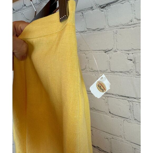 TALBOTS Irish linen 100% linen lined yellow dress ankle pants size 10 NWT - Picture 5 of 7